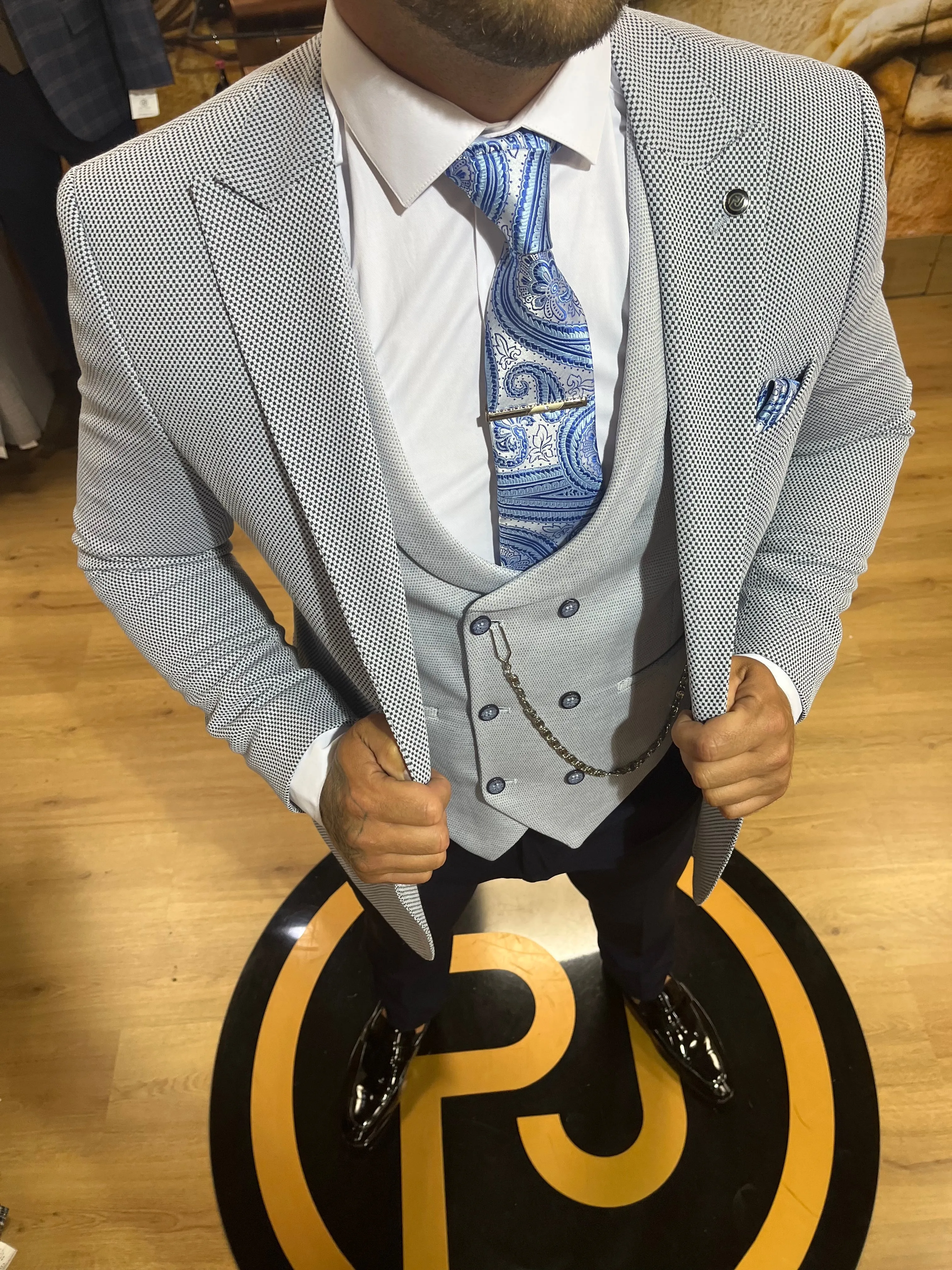 Basiola - Blue 3 Piece Suit