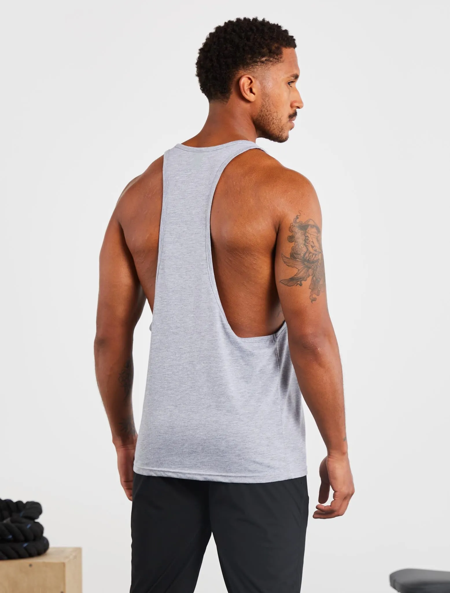 Graphic Stringer Vest - Grey Marl