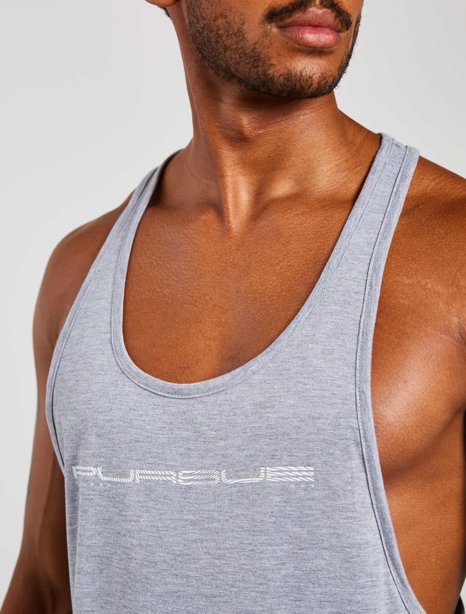 Graphic Stringer Vest - Grey Marl